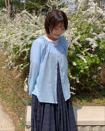 Handka Linen Round Blouse